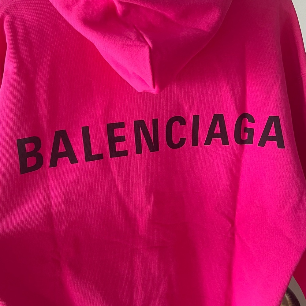 Balenciaga back logo pink hoodie - Picture 3 of 6